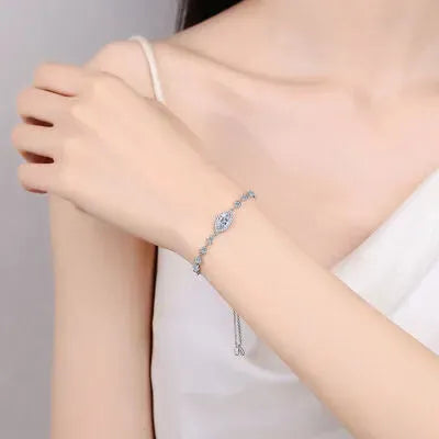 1 Carat Moissanite 925 Sterling Silver Bracelet Moissanite - Tophatter Daily Deals